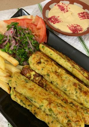 صورة لوصفة كباب دجاج مع الحمص