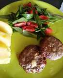 Schiacciatine di vitello arrosto con freschi contorni🍅🥔🥬