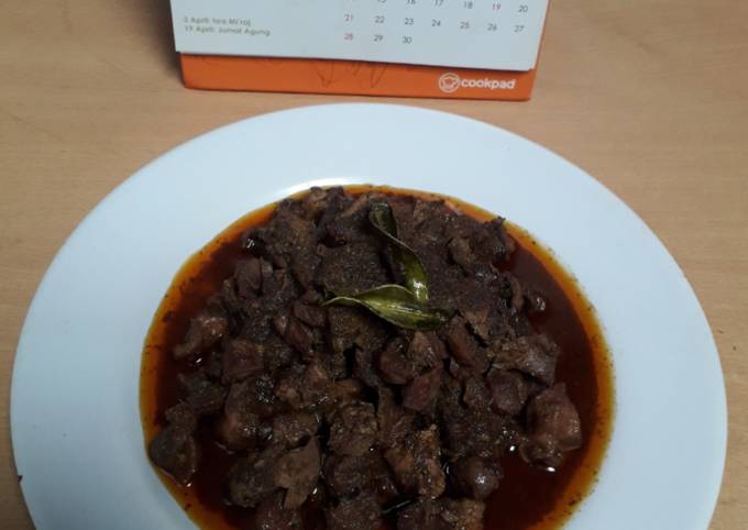 Cara termudah bikin Rendang ati ayam  menggugah selera