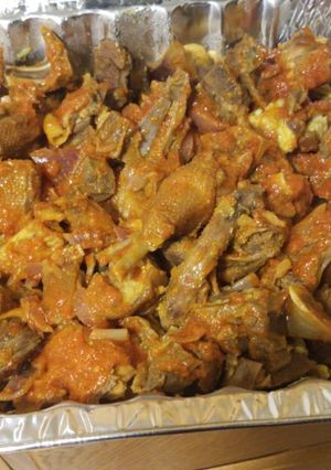 A picture of Grilled Gizzard/Chicken in Pepper Sauce.