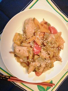 Una foto de Pollo en salsa agridulce