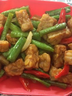 Foto resep Tumis tempe kacang panjang