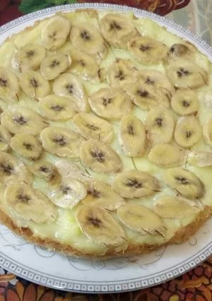 صورة لوصفة صينيه كنافه بالكاسترد والموز