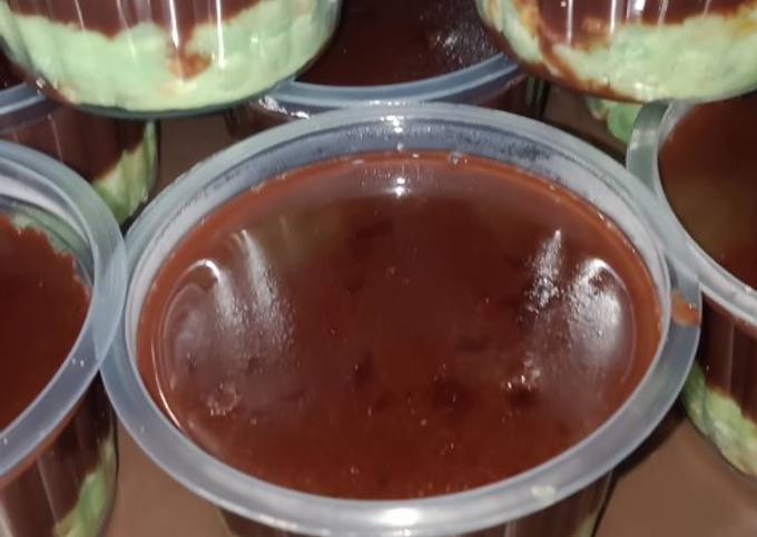 Cake puding coklat (dari bolu gagal)