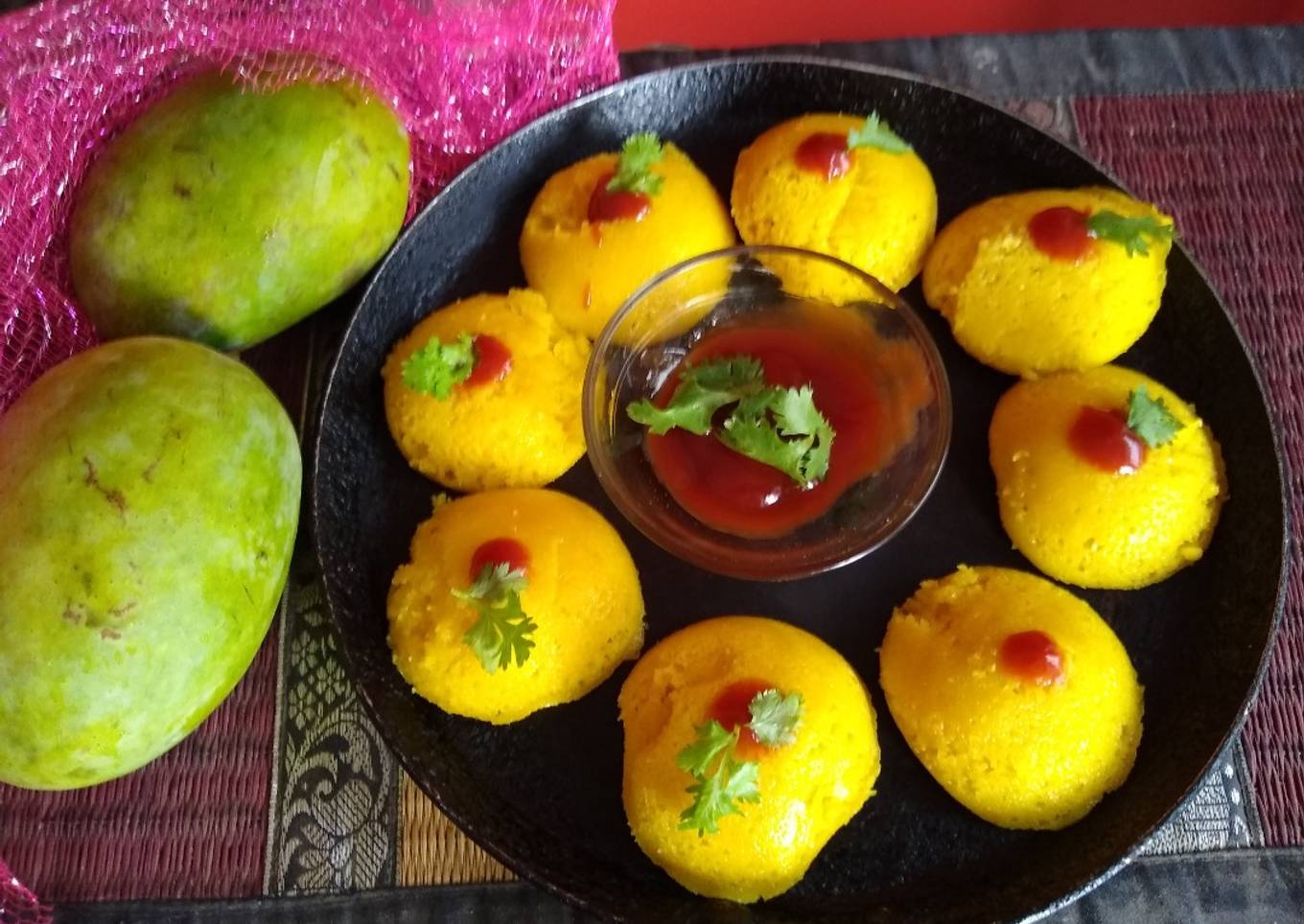 Mango paneer idly