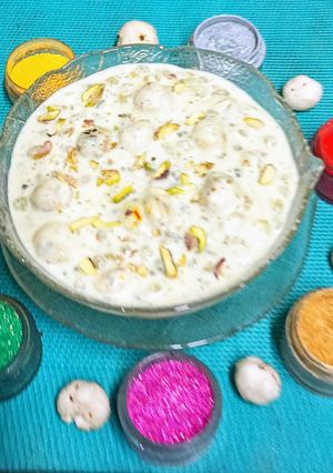 A picture of 🔥🌈Rang Ek Rang Anek🌈🔥 --- Makhana Sabudana Thandai Kheer.