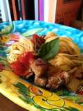 Fettuccine with Tuna Belly and Caponata