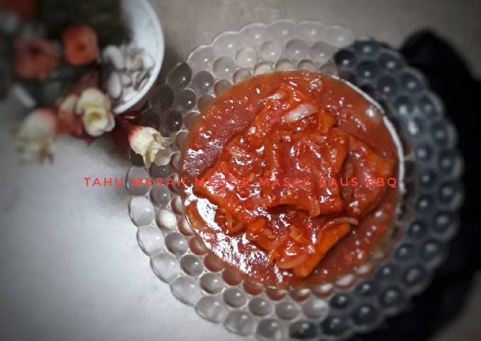 Tahu merah menor masak saus bbq