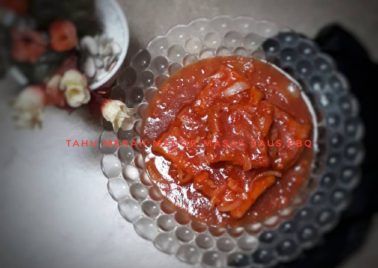 Resep Tahu merah menor masak saus bbq Anti Gagal