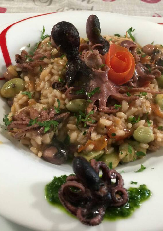 Una foto de Risotto moscardini e fabe
