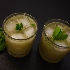 A picture of Aam Panna or raw mango juice.