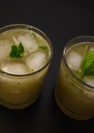 A picture of Aam Panna or raw mango juice.