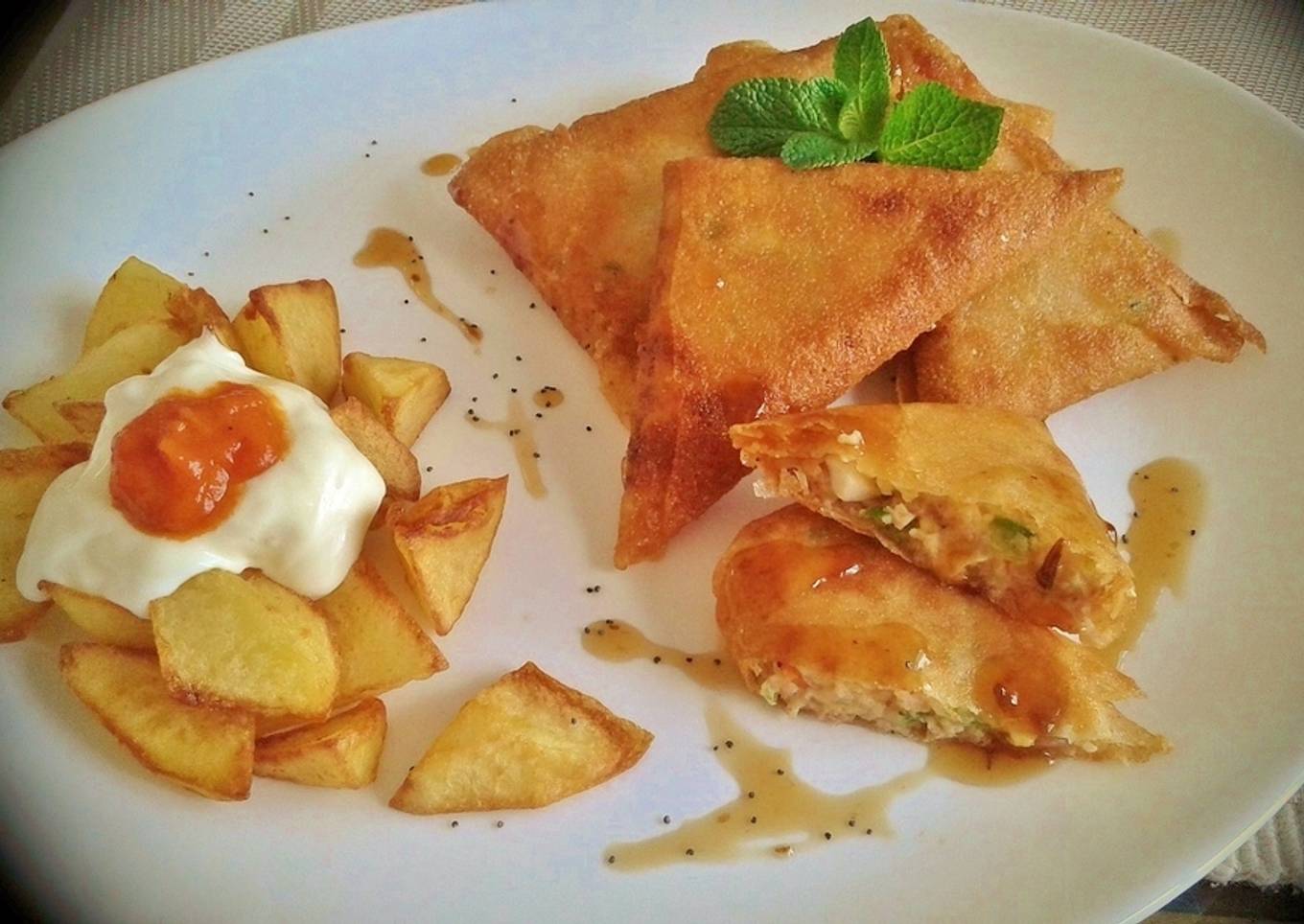 Samosas de pollo