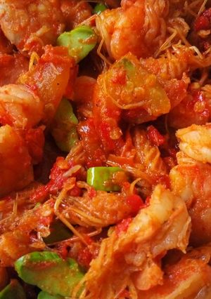 Foto resep Tumis udang pete pedas