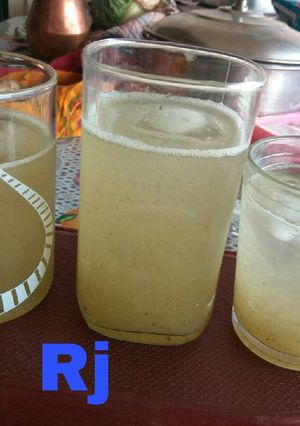 A picture of Rj special Raw mango sarbat.