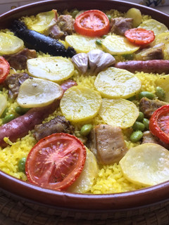 Una foto de Arroz al horno tradicional, pero con edamame!!!