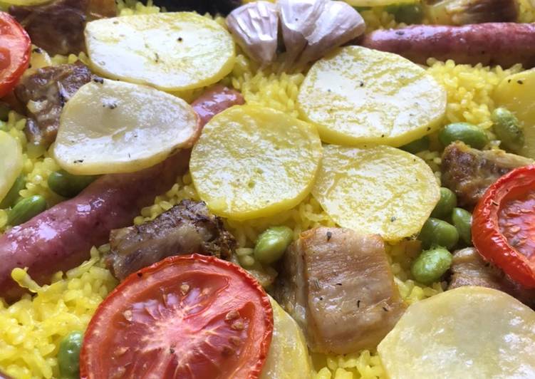 Arroz al horno tradicional, pero con edamame!!!