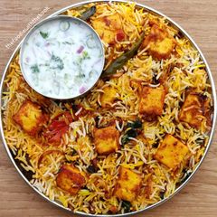 A picture of Paneer biryani.