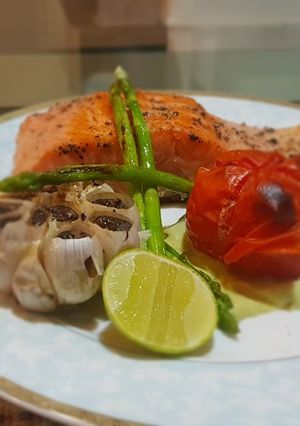 A picture of Grilled Salted Salmon Steak.