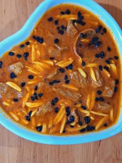 عکسی از دستور خورشت خلال بادام کرمانشاه