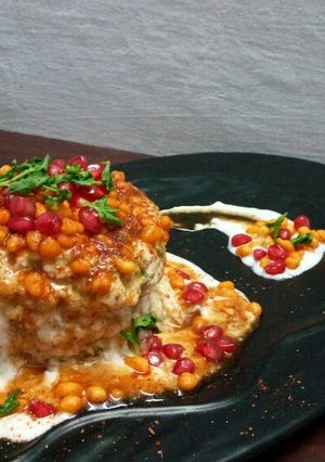 A picture of Baked Dahi-Bhalla Cake.