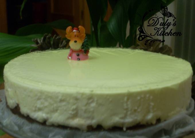 Tarta de queso con licor de manzana y base crujiente Receta de Duly's  Kitchen- Cookpad