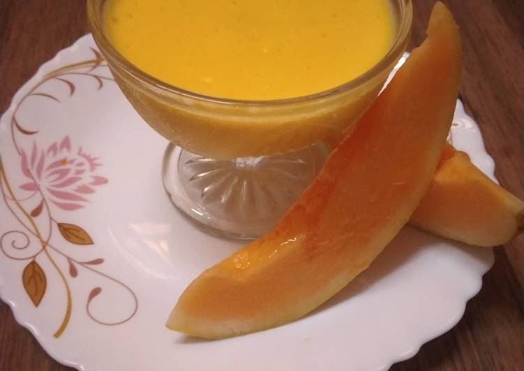 Simple Way to Make Quick Muskmelon And Orange Slush