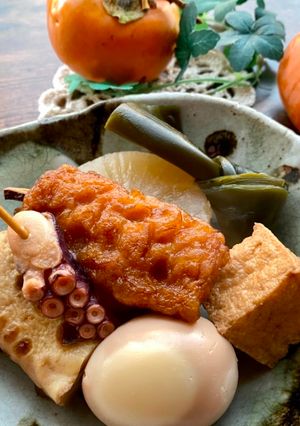 A picture of Japanese Oden cooked in ecological thermal pot.