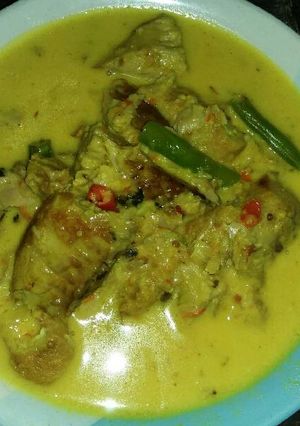 Foto resep Ikan tongkol bumbu kuning santan pedas