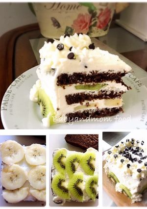 รูปของ เค้กปังผลไม้ครีมสด #เบเกอรี่ง่ายๆ