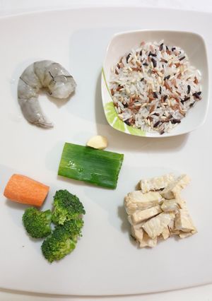 Foto resep MPasi 7m+ "bubur tempe udang"