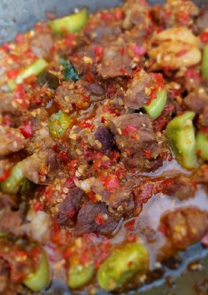 Foto resep Oseng daging mercon