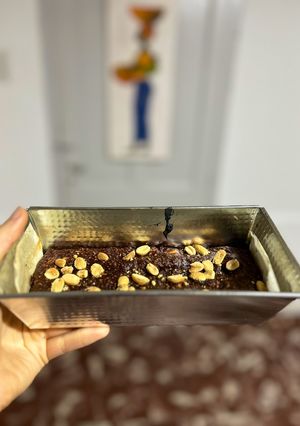 Una foto de Brownie de banana y maní sin tacc 🍌🥜