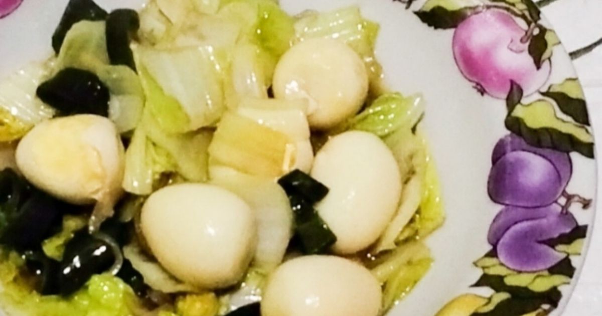 Tumis Sawi Putih Telor Puyuh