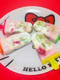 Paletas Heladas marmoleadas con frutas