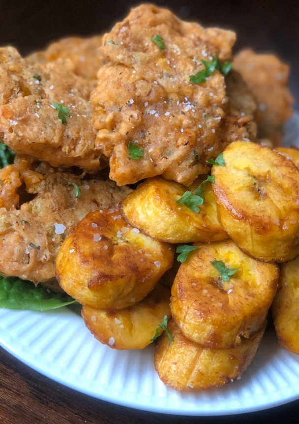 A picture of *EASY* Vegan “salt fish” Fritter.