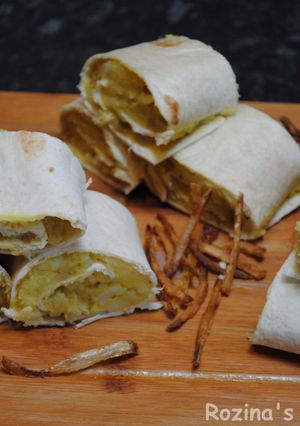 A picture of Persian mashed potato wrap.