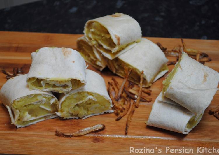 Recipe of Homemade Persian mashed potato wrap