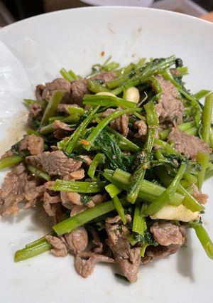 淡味沙茶空心菜牛肉 的食譜成品照片