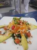 Ensalada de aguacate, bledo y papaya pintona