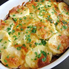 A picture of Hungarian Salami, Boiled Eggs & Potato Sour Cream Bake.