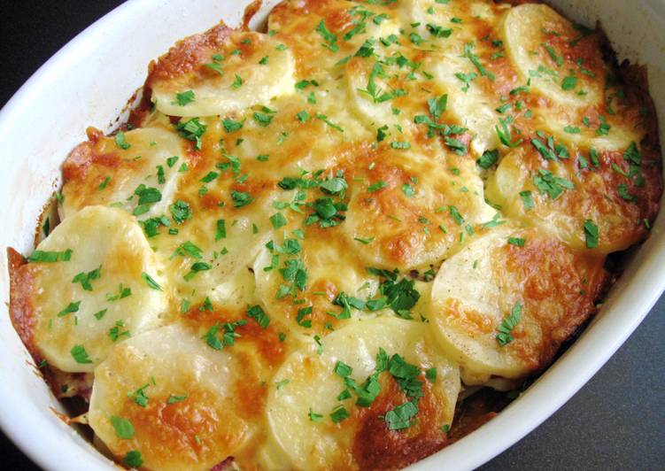 Recipe of Perfect Hungarian Salami, Boiled Eggs &amp; Potato Sour Cream Bake