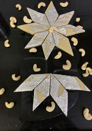 A picture of Kaju Katli.