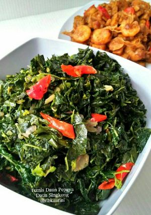 Foto resep Tumis Daun pepaya Daun singkong, no pahit, no msg
