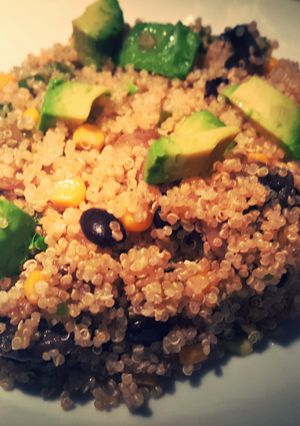 A picture of Mexican quinoa pilaf.