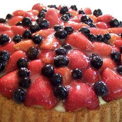 A picture of German Dessert: Strawberry & Blueberry Tart.