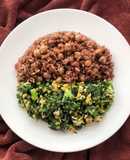 Eatclean: Cơm gạo lứt đậu gà ăn cùng cải kale xào trứng (5)