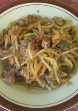 Foto resep Tumis Pepaya Muda dan Tempe Pedas