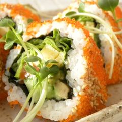 A picture of California Rolls.
