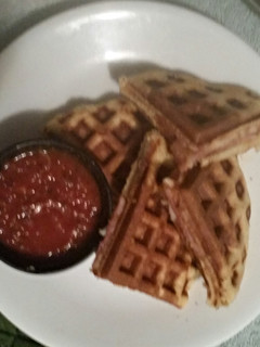 A picture of Tinklee's Waffle Stuffed Pizza.